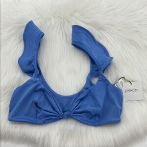 Peixoto Amari Knot Front Bikini Top - Lazer Blue - Large - New with tags
